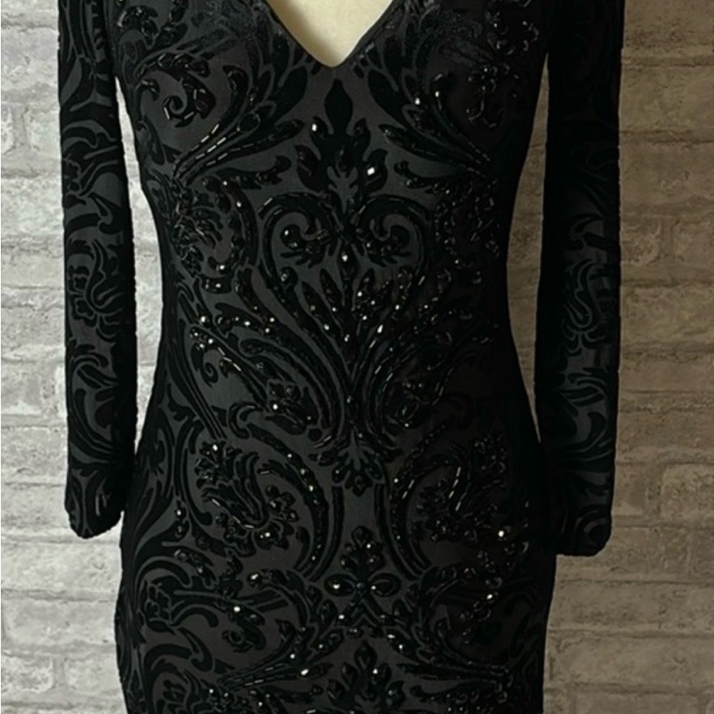 Cache black beaded dress